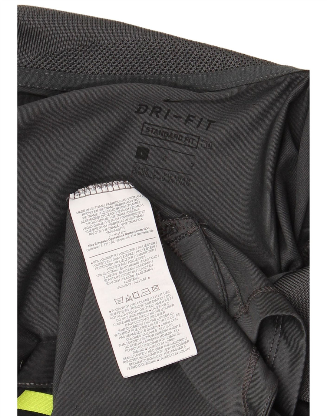 Nike Herre Dri Fit Standard Fit Polo Shirt Large Grå Colourblock Polyester