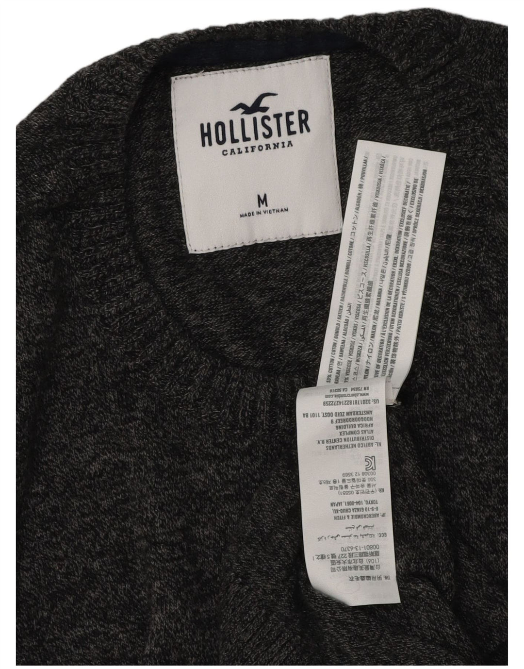 Hollister Herre trøjetrøje med rund hals mellemgrå Flecked Bomuld