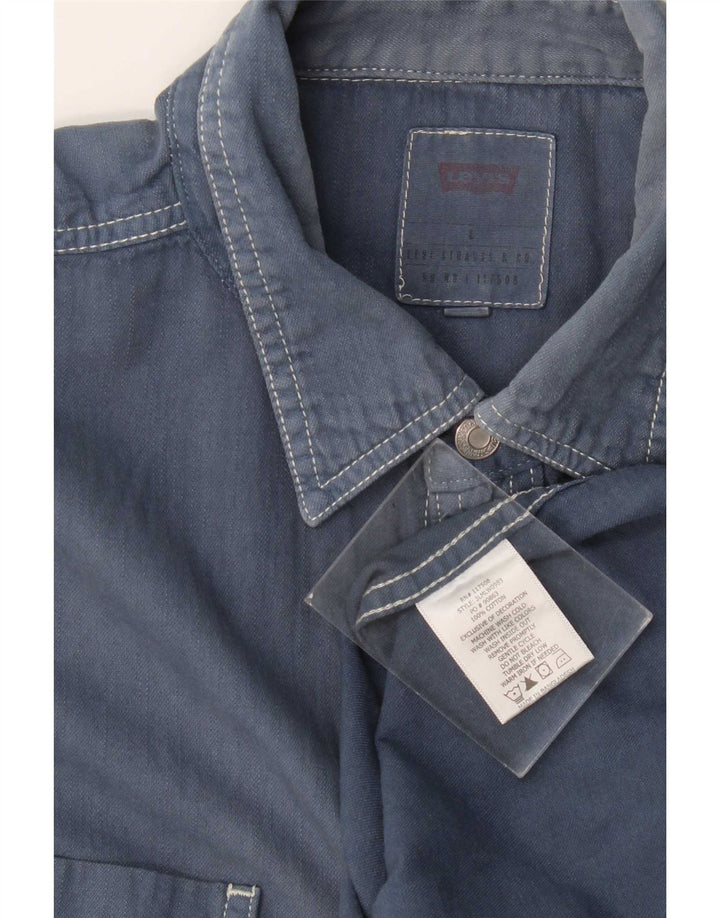 Levi's Denimskjorte til mænd Stor marineblå bomuld