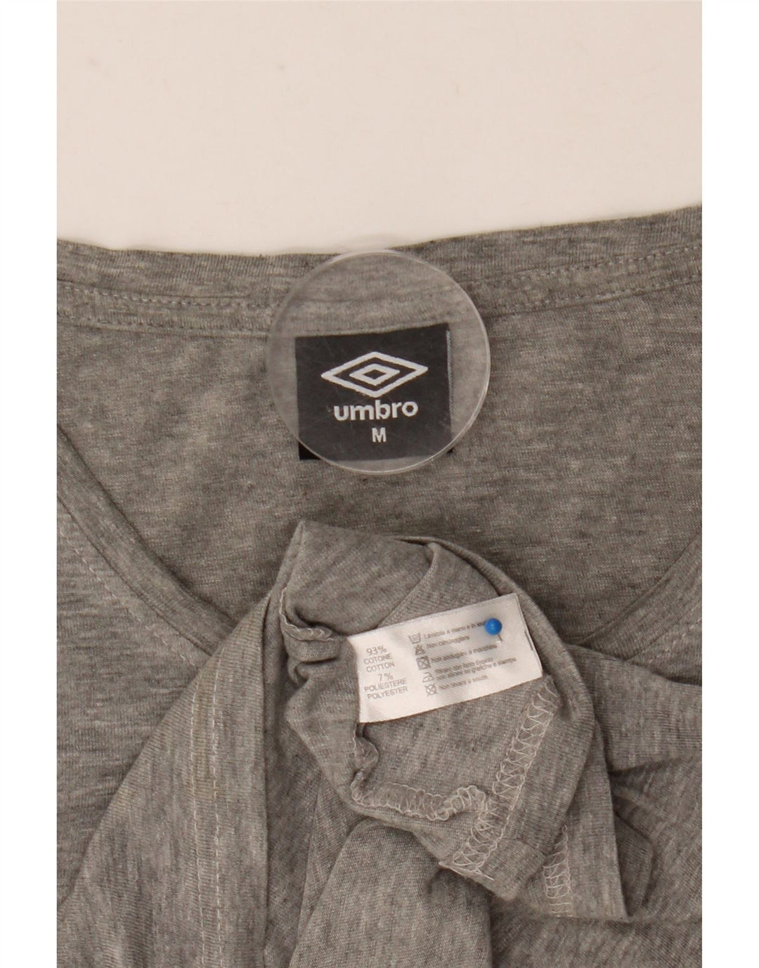 Umbro Herre Grafisk T-Shirt Top Medium Grey Flecked Bomuld