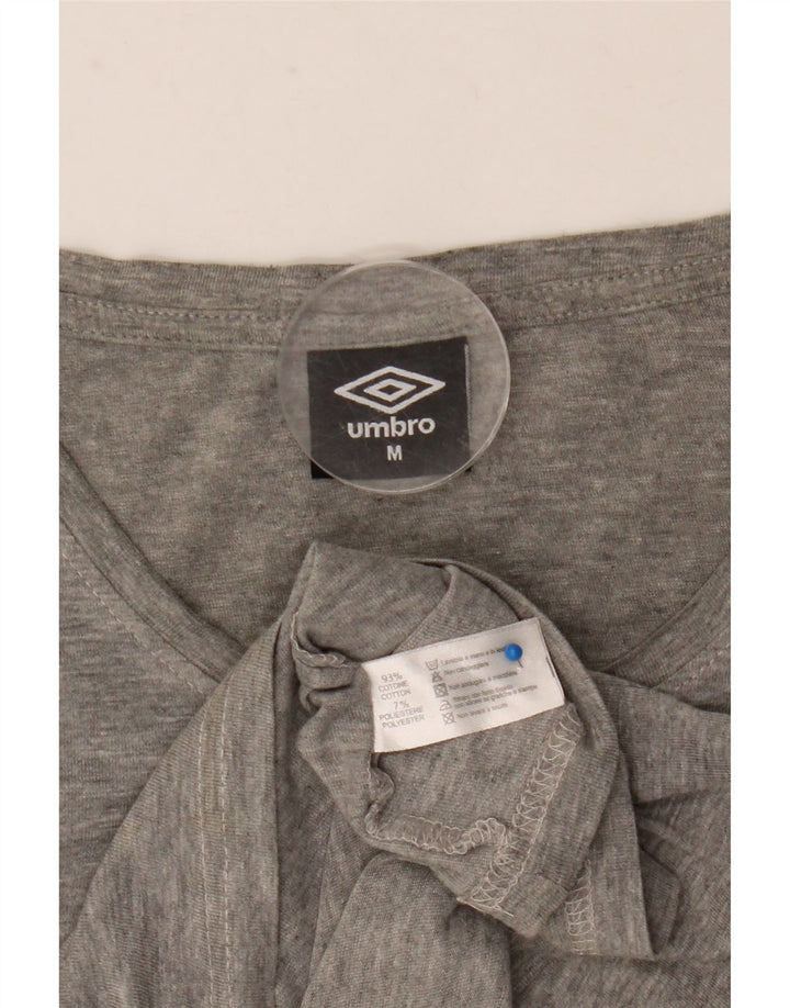 Umbro Herre Grafisk T-Shirt Top Medium Grey Flecked Bomuld