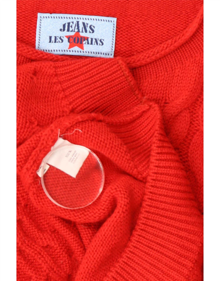 Les Copains Herre Turtle Neck Jumper Sweater IT 52 Large Red Virgin Wool