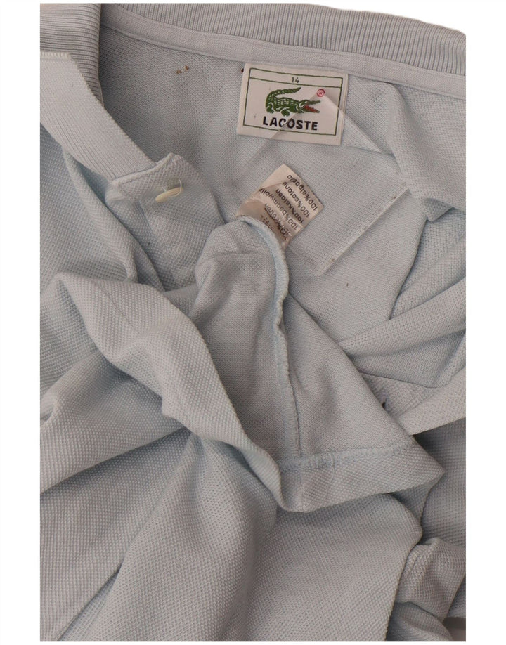 LACOSTE Boys Polo Shirt 13-14 Years Blue Cotton