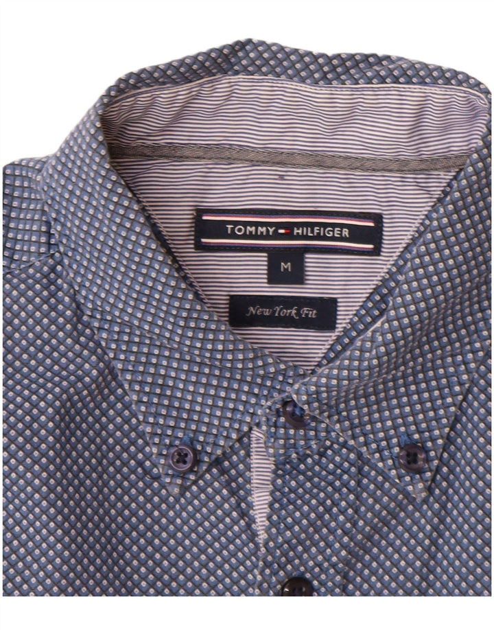 Tommy Hilfiger Herreskjorte Medium Blå Geometrisk Bomuld
