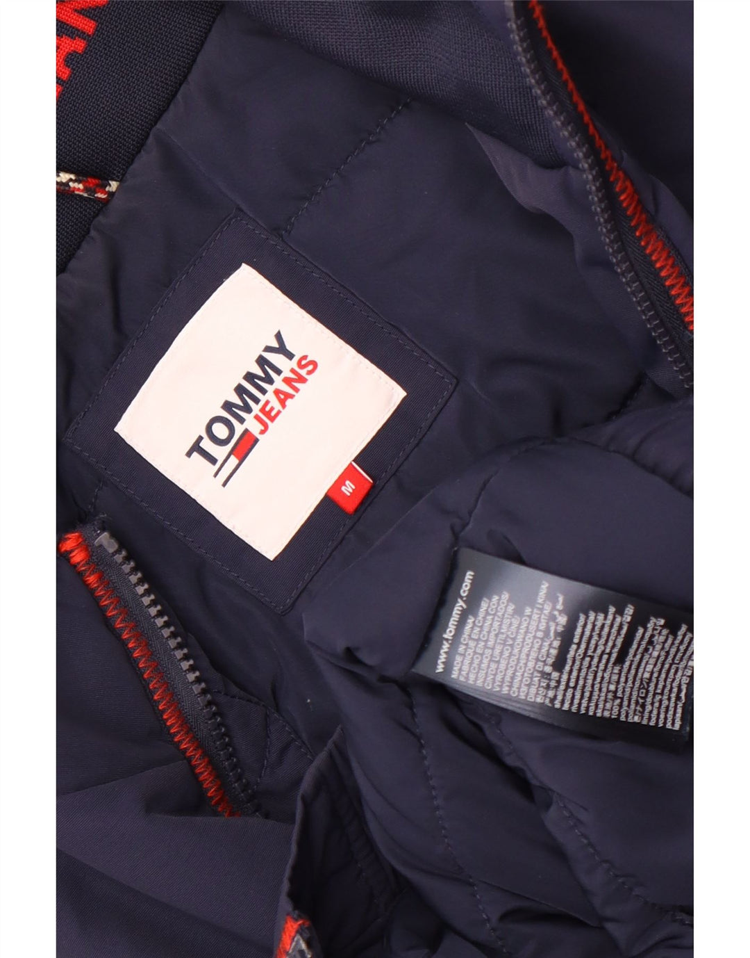 Tommy Hilfiger Herre Polstret Bomber Jacket UK 38 Medium Navy Blue Polyamid