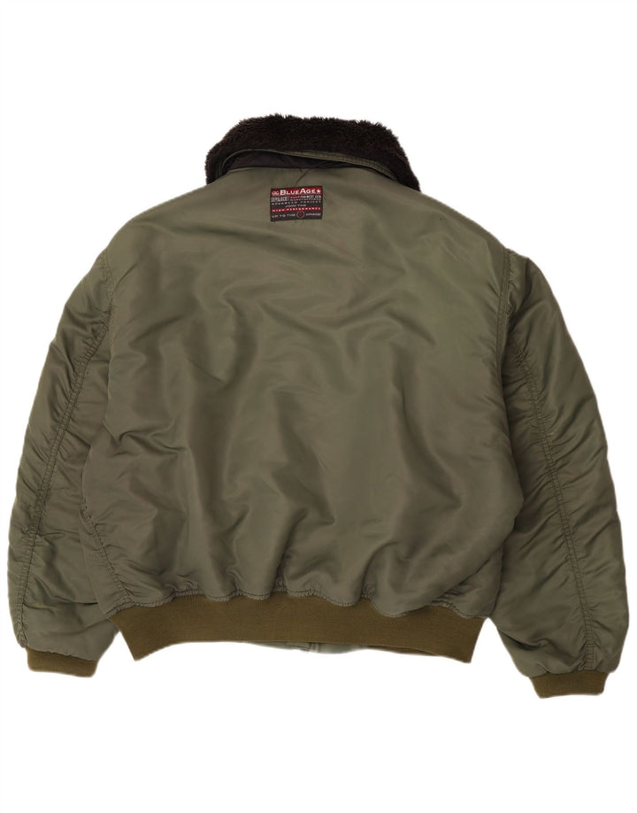 Carrera Herre Bomber Jacket UK 40 Large Khaki Colourblock Polyamid