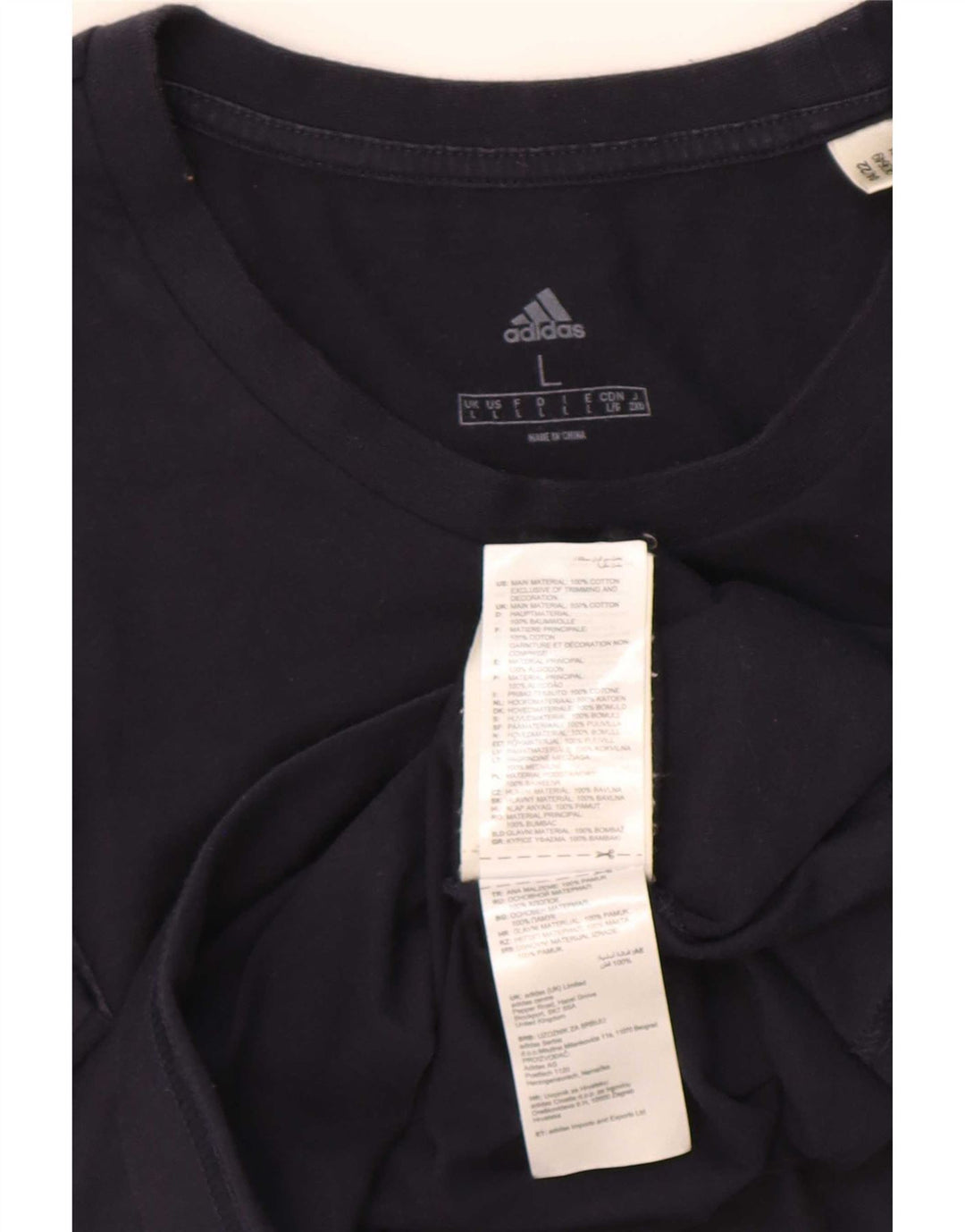 Adidas Herre T-Shirt Top Stor Marineblå Bomuld