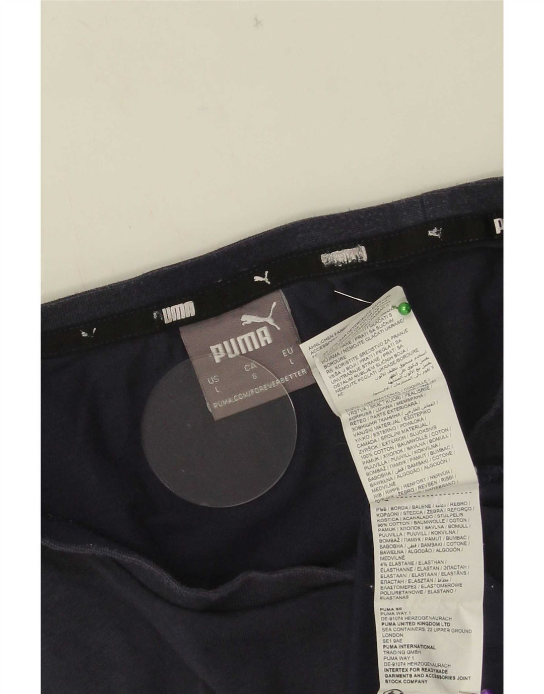 Puma Herre T-Shirt Top Stor Marineblå Bomuld