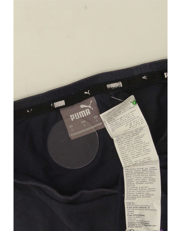 Puma Herre T-Shirt Top Stor Marineblå Bomuld