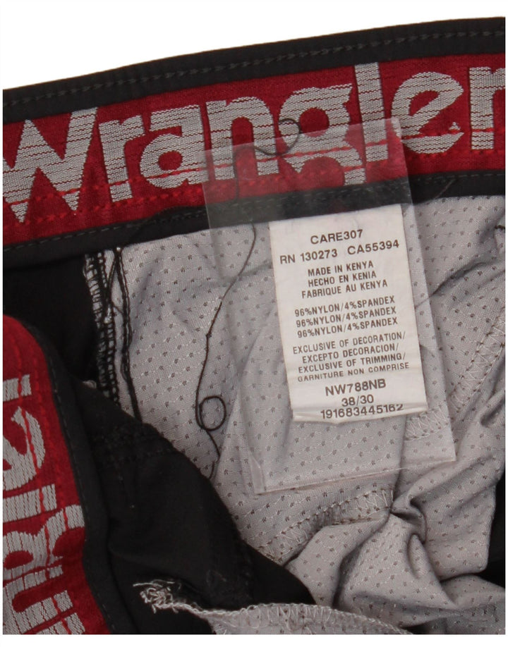 WRANGLER Straight Cargo bukser til mænd W38 L30 Sort nylon