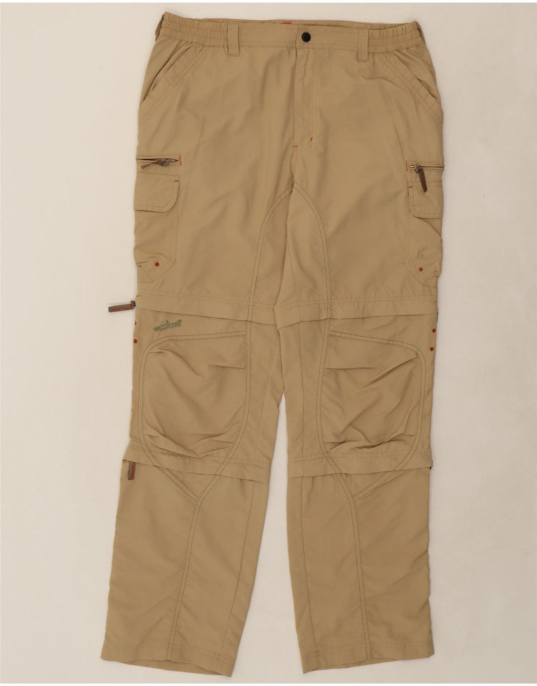 VINTAGE Mens Straight Cargo Trousers IT 50 Large W36 L31 Beige Polyamide Vintage Vintage and Second-Hand Vintage from Messina Hembry 