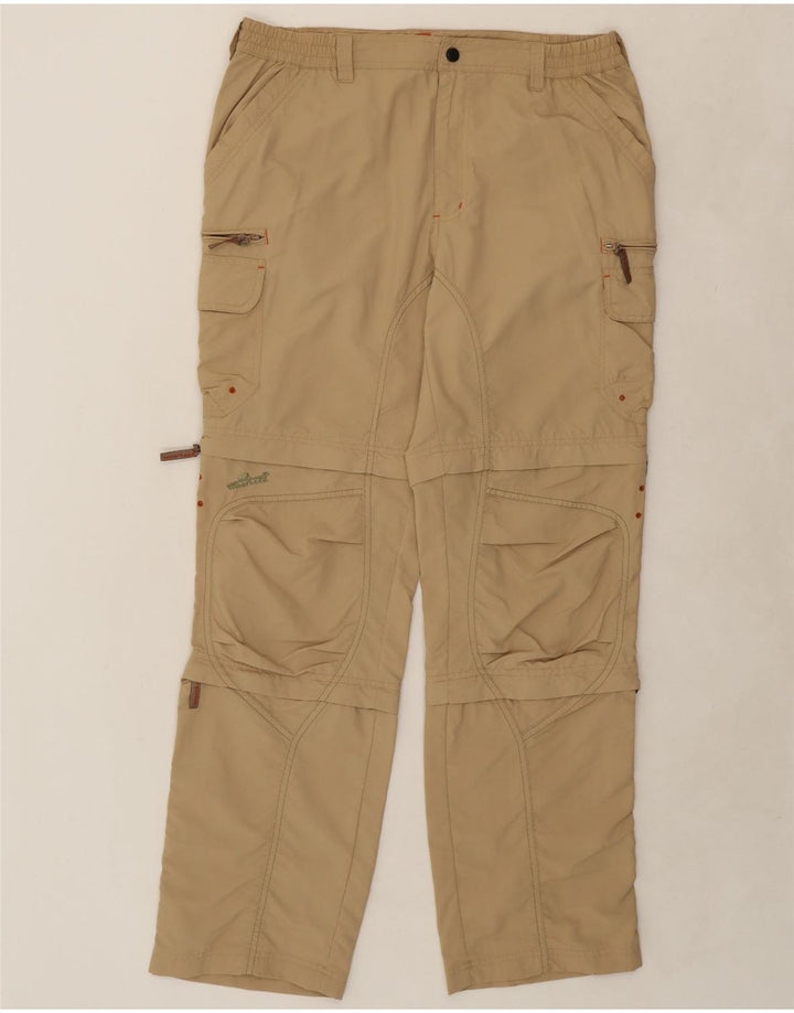 VINTAGE Mens Straight Cargo Trousers IT 50 Large W36 L31 Beige Polyamide Vintage Vintage and Second-Hand Vintage from Messina Hembry 