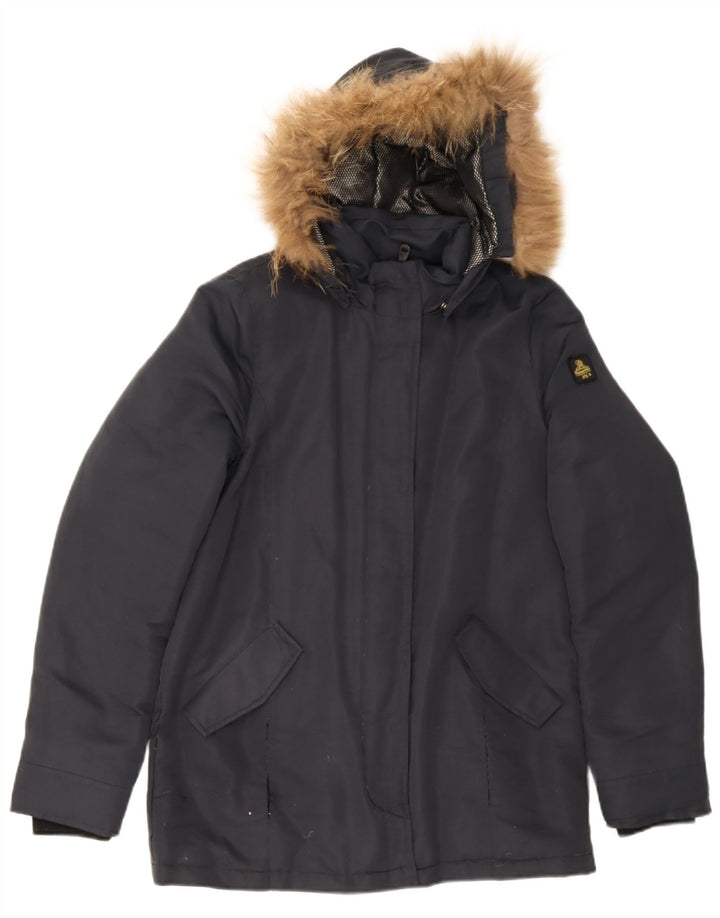 Refrigiwear Dame hættepolstret jakke UK 16 Large Navy Blue Polyester