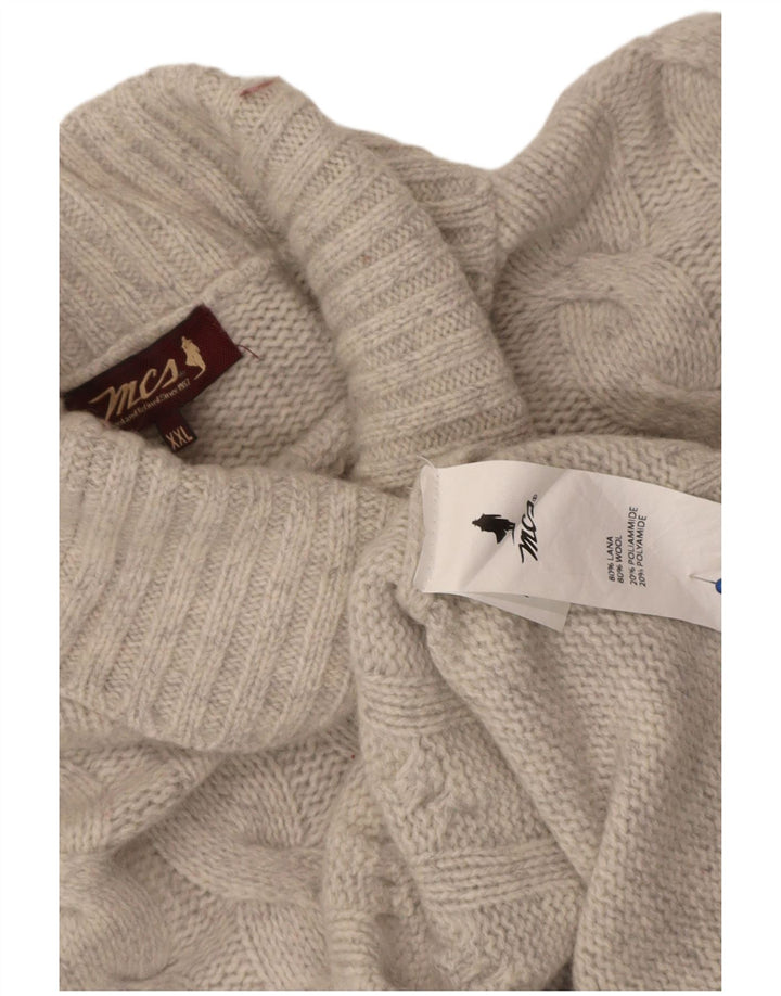 Marlboro Classics Dame Roll Neck Jumper Sweater UK 20 2XL Grå Uld