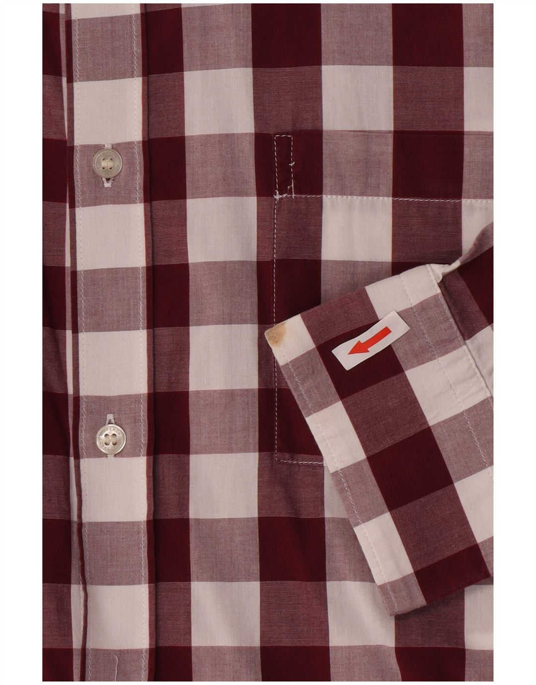French Connection Herreskjorte XL Burgundy Gingham Cotton