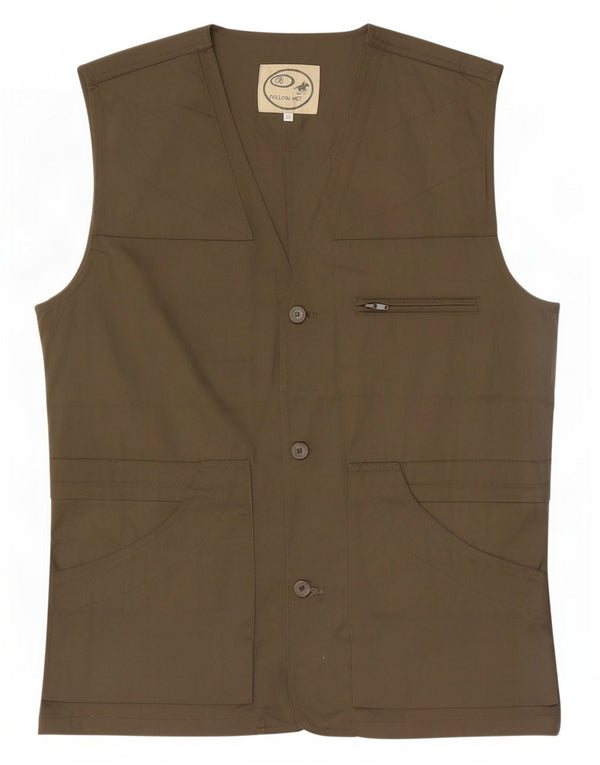 Vintage Herre Utility Gilet IT 52 XL Khaki Polyester