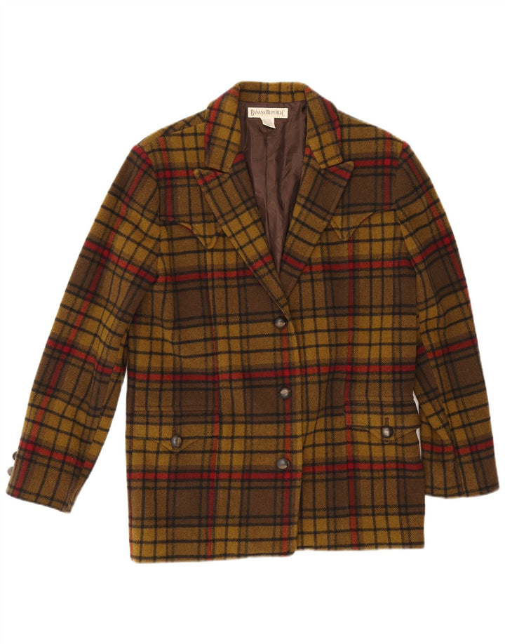 Banana Republic Dame 3-knaps oversize blazerjakke UK 6 XS Khaki Check