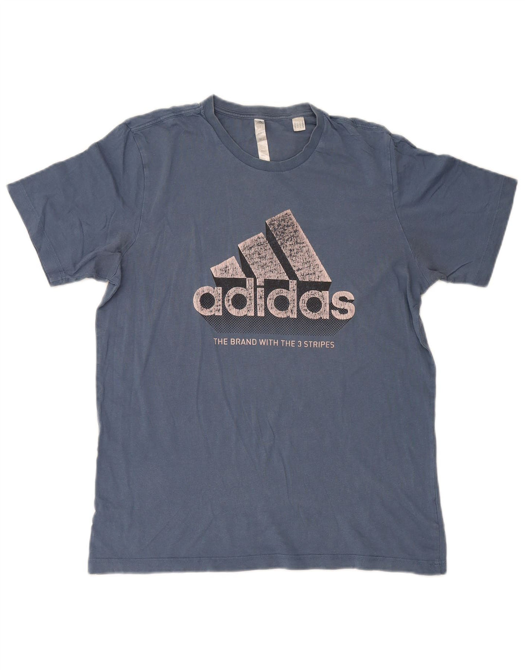 Adidas Herre grafisk T-shirt Top Medium Marineblå Bomuld