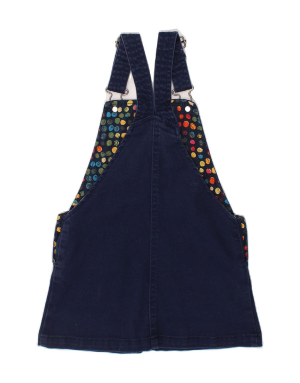 BENETTON Piger Grafisk Denim Dungaree kjole 3-4 år 2XS Marineblå Bomuld