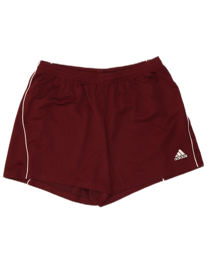 ADIDAS Dame Climalite Sportshorts UK 14 Large Burgundy Polyester