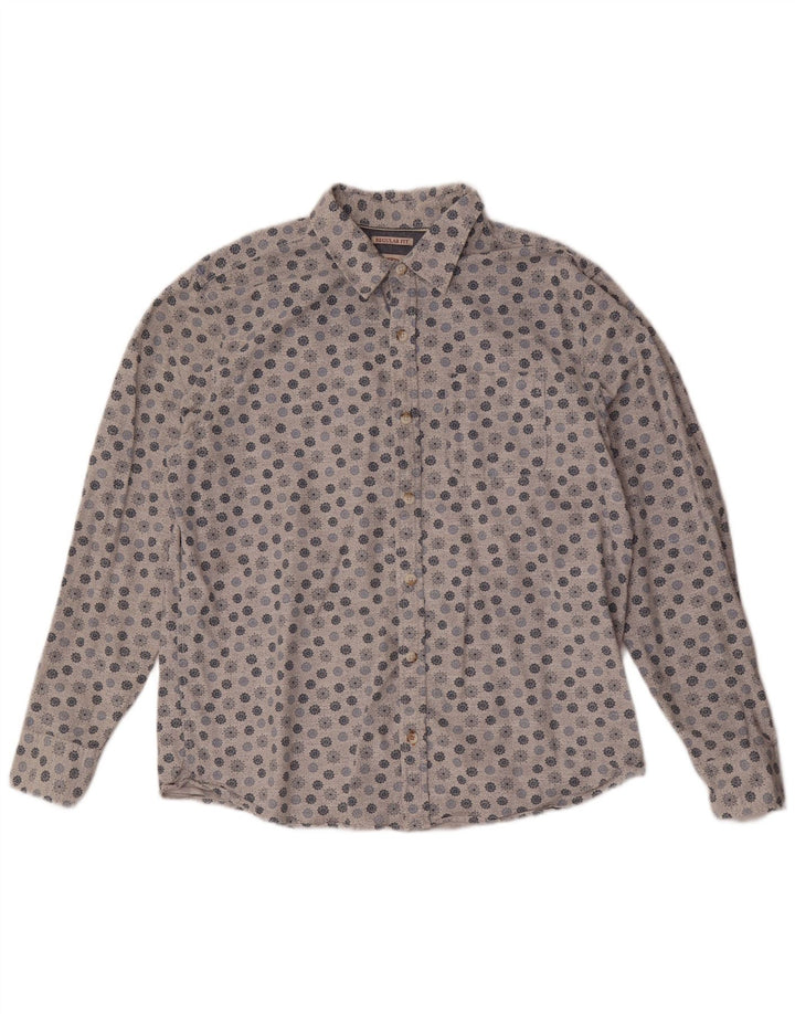 Fat Face Herre Regular Fit Skjorte Large Blue Floral Cotton