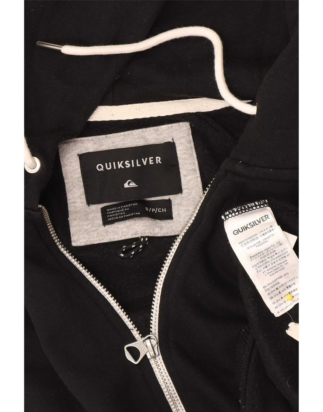 Quiksilver Hættetrøje med lynlås til mænd Lille sort bomuld