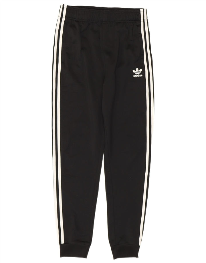 ADIDAS Træningsdragt til drenge Bukser Joggers 14-15 år Sort stribet polyester