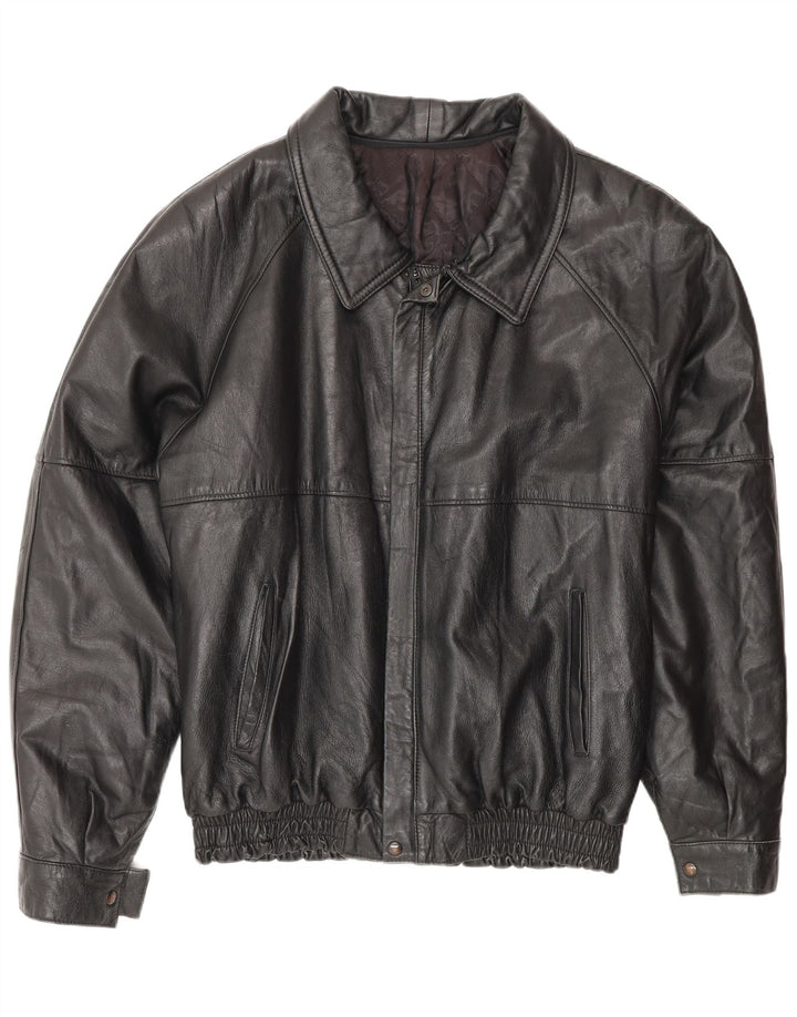 Vintage Herre Læderjakke IT 50 Large Sort