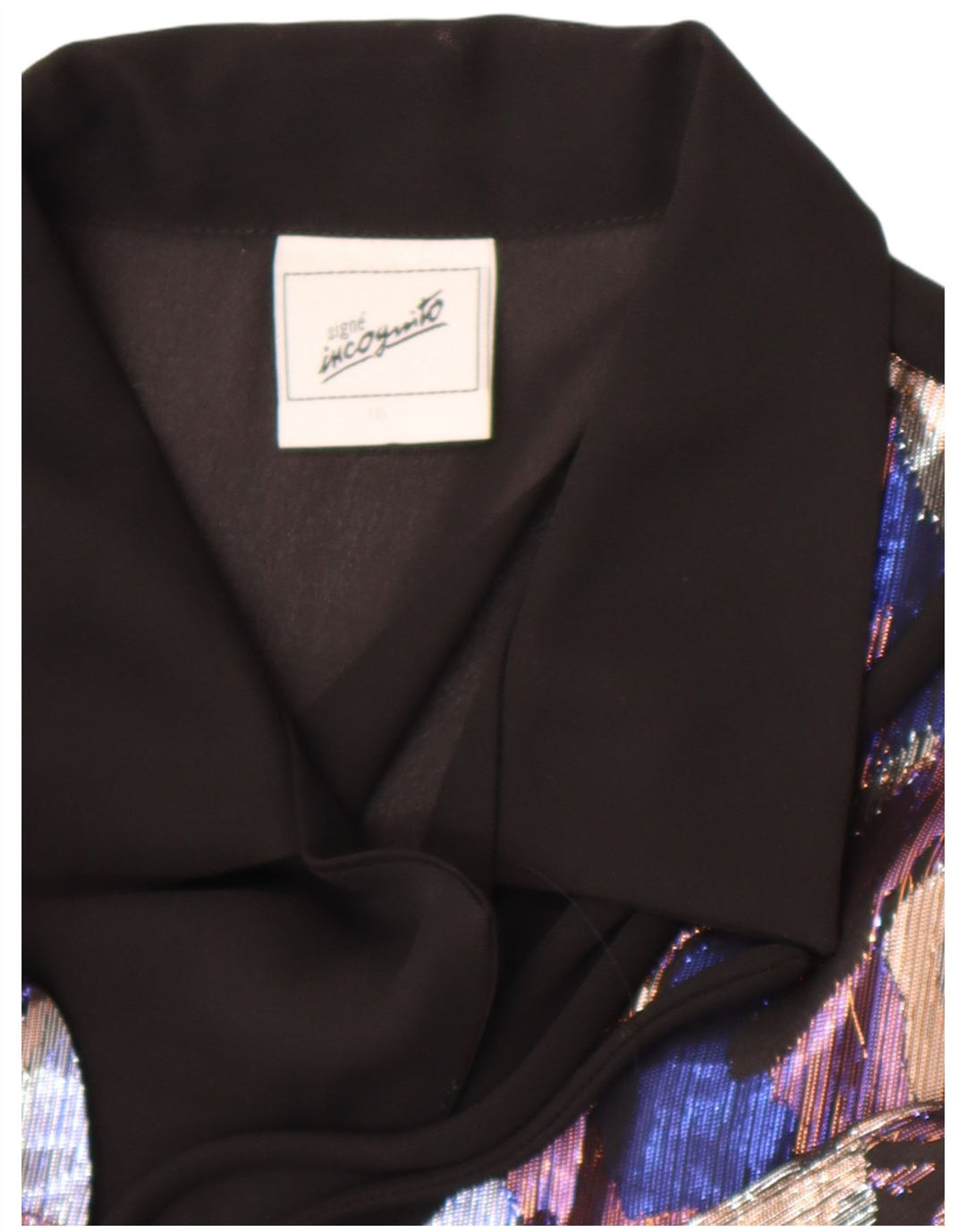 C&A Womens Relaxed Fit skjortebluse med abstrakt mønster UK 16 Large Black