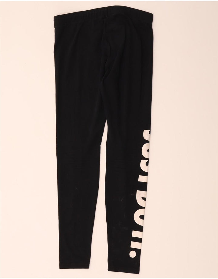 Nike Dame Grafiske Leggings UK 12 Medium Sort Bomuld