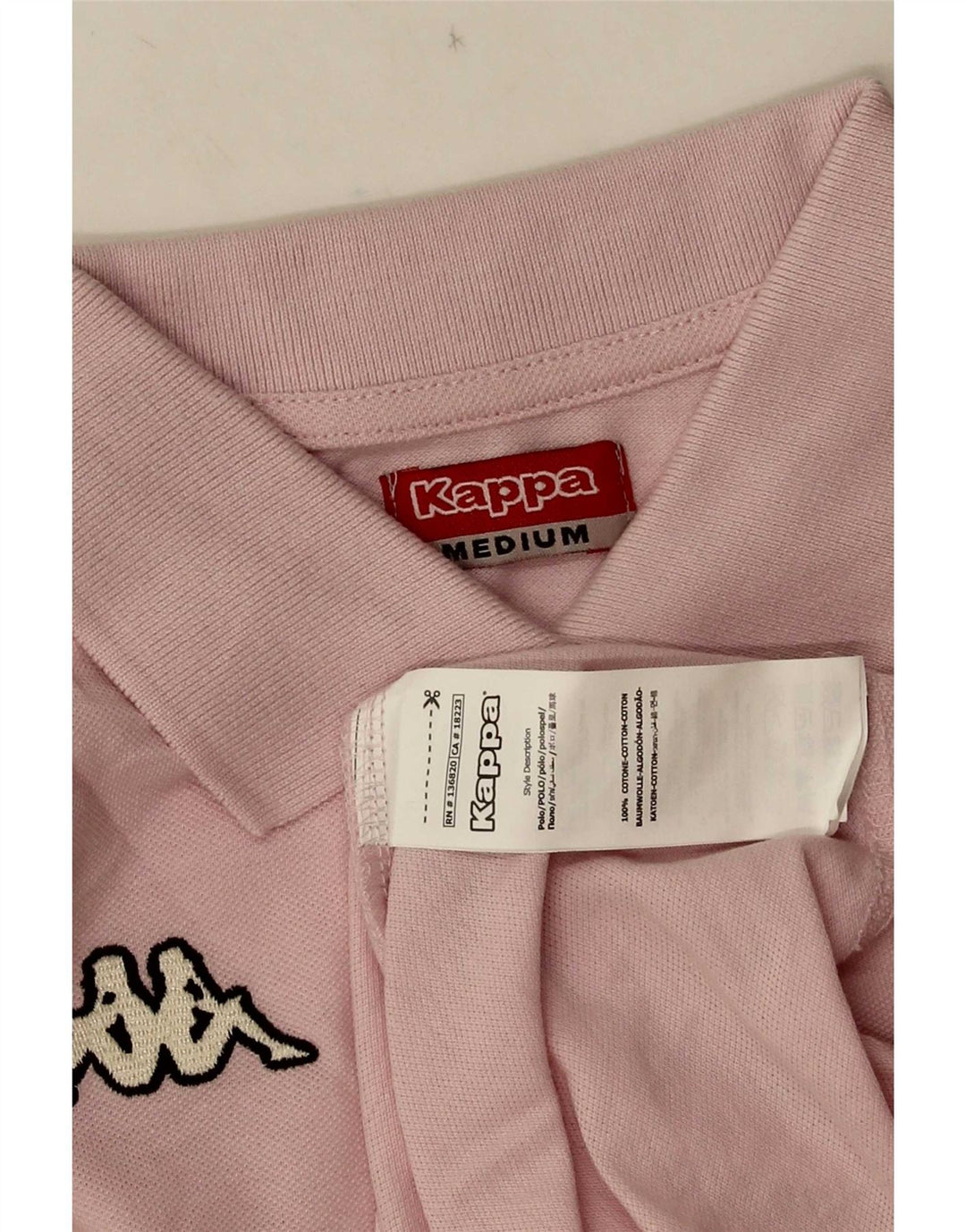 Kappa Dame Polo Shirt UK 12 Medium Pink Bomuld