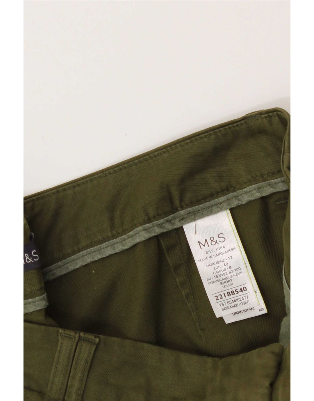 Marks & Spencer Dame Straight Cropped Trousers UK 12 Medium W30 L25 Khaki
