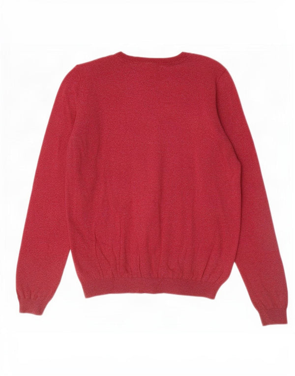 Fat Face Dame Crop Cardigan Sweater UK 14 Medium Bourgogne Flecked Bomuld