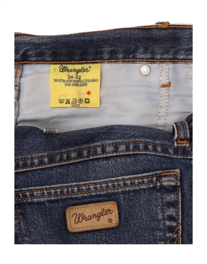 Wrangler Herre Ohio Straight Jeans W34 L32 Blå Bomuld