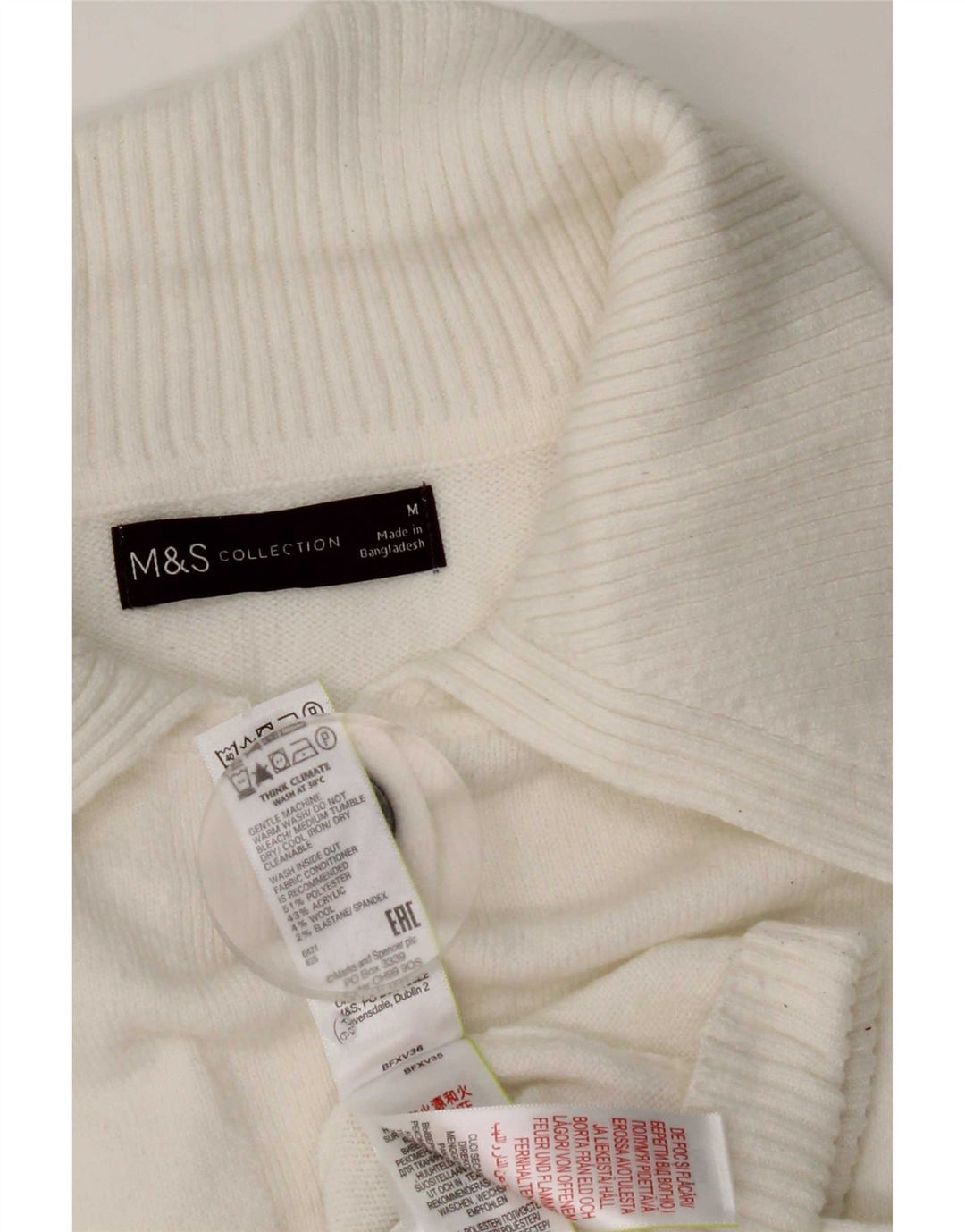 Marks & Spencer dame cardigan sweater UK 14 Medium White Polyester