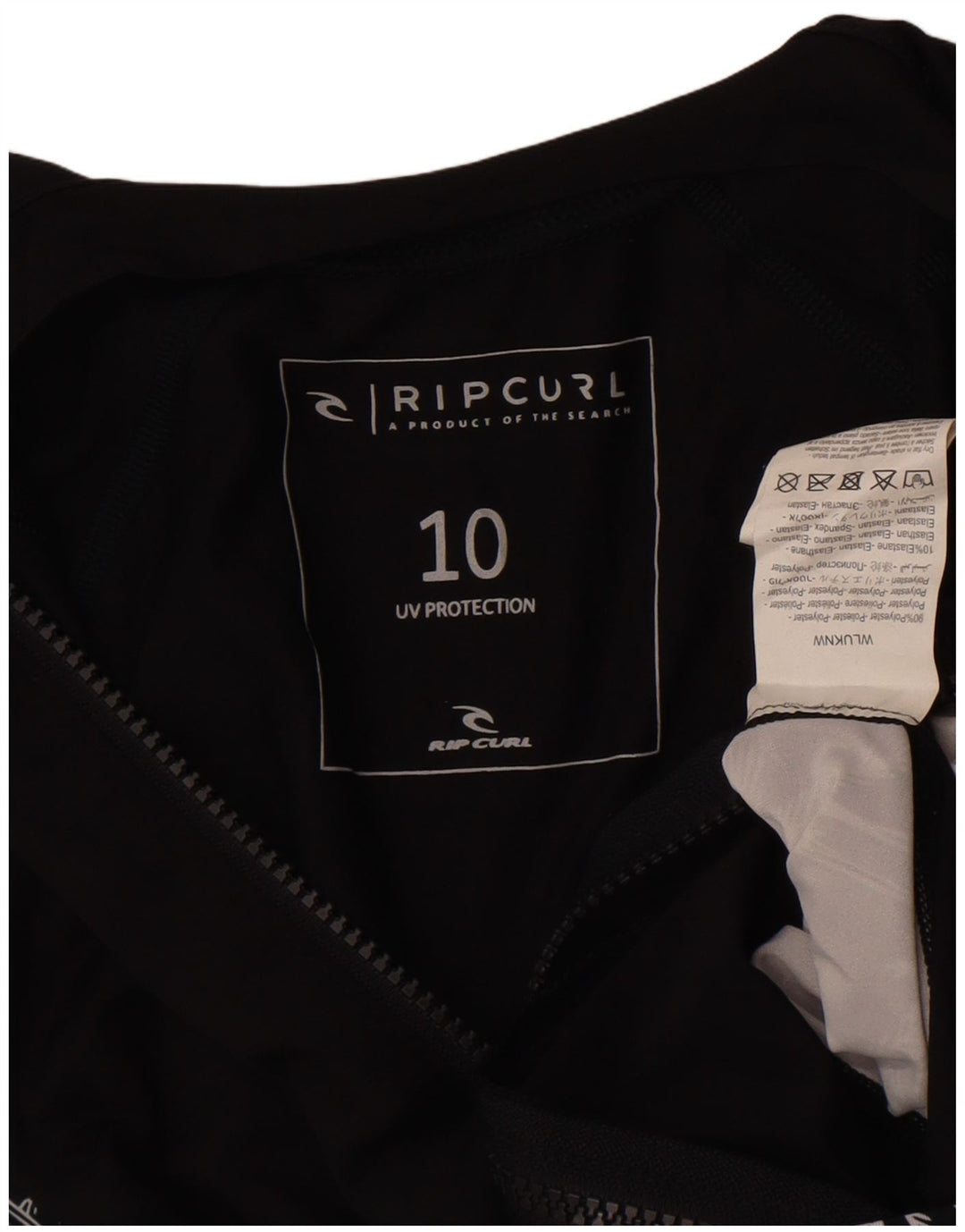 Rip Curl Dame grafisk træningsdragt topjakke UK 8 Small Black Colourblock