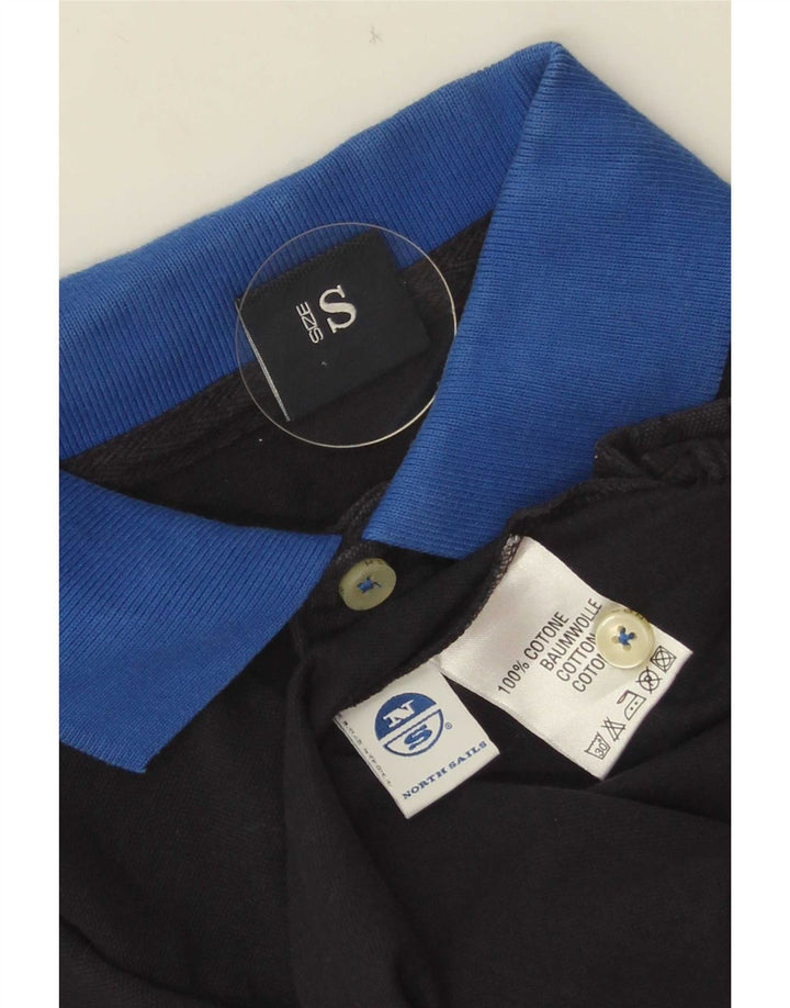 North Sails Herre Polo Shirt Small Navy Blue Colourblock Bomuld