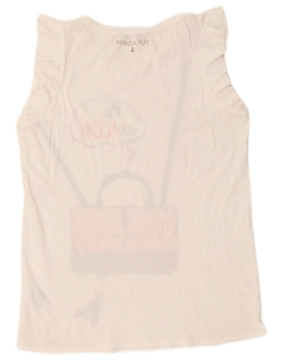 Patrizia Pepe Kvinders Grafisk Vest Top One Size Hvid Bomuld
