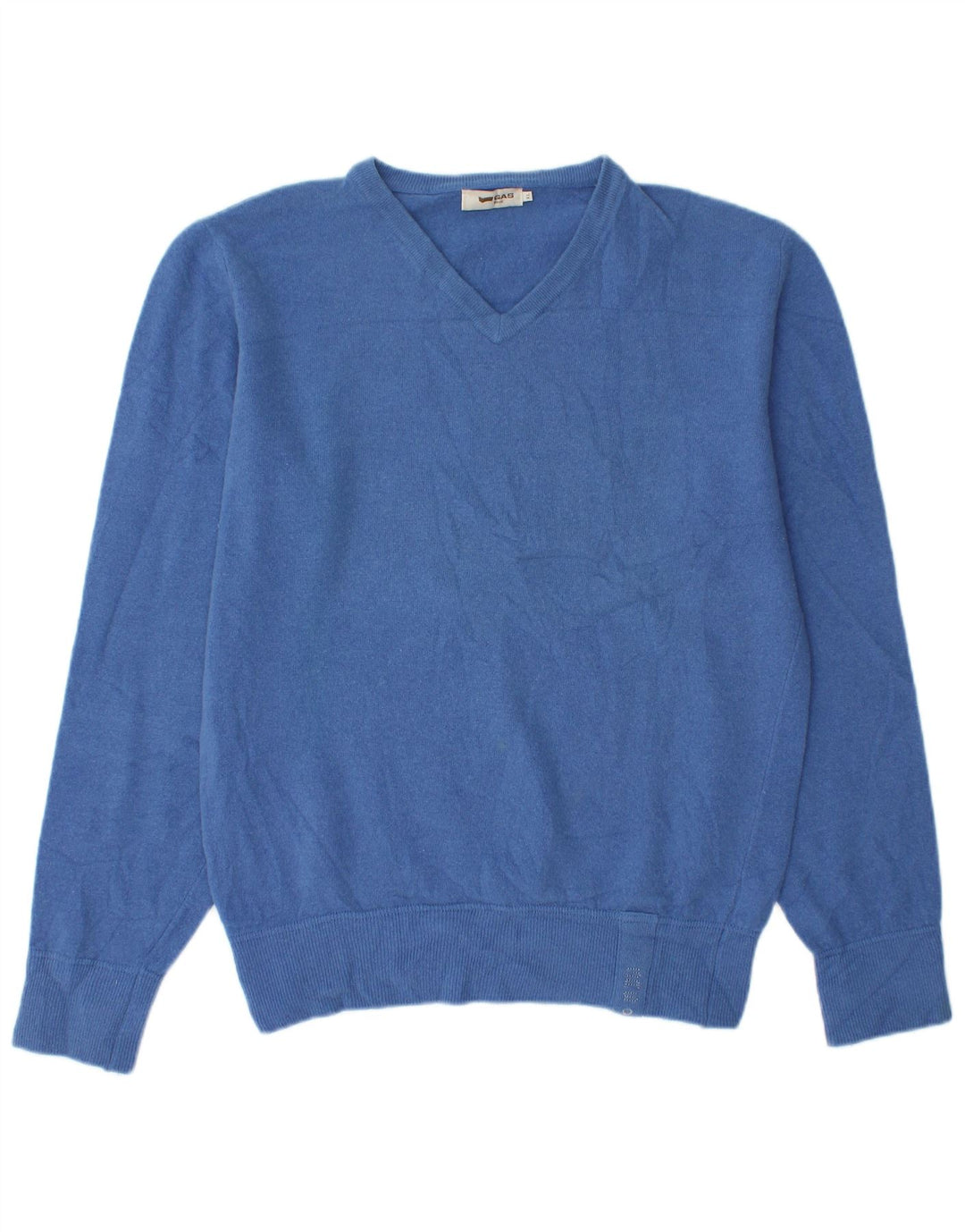GAS Herre V-hals sweater XL Blå Uld