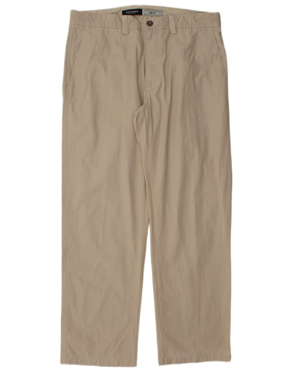 DOCKERS Slim Fit Chinobukser til mænd W36 L30 Beige Bomuld