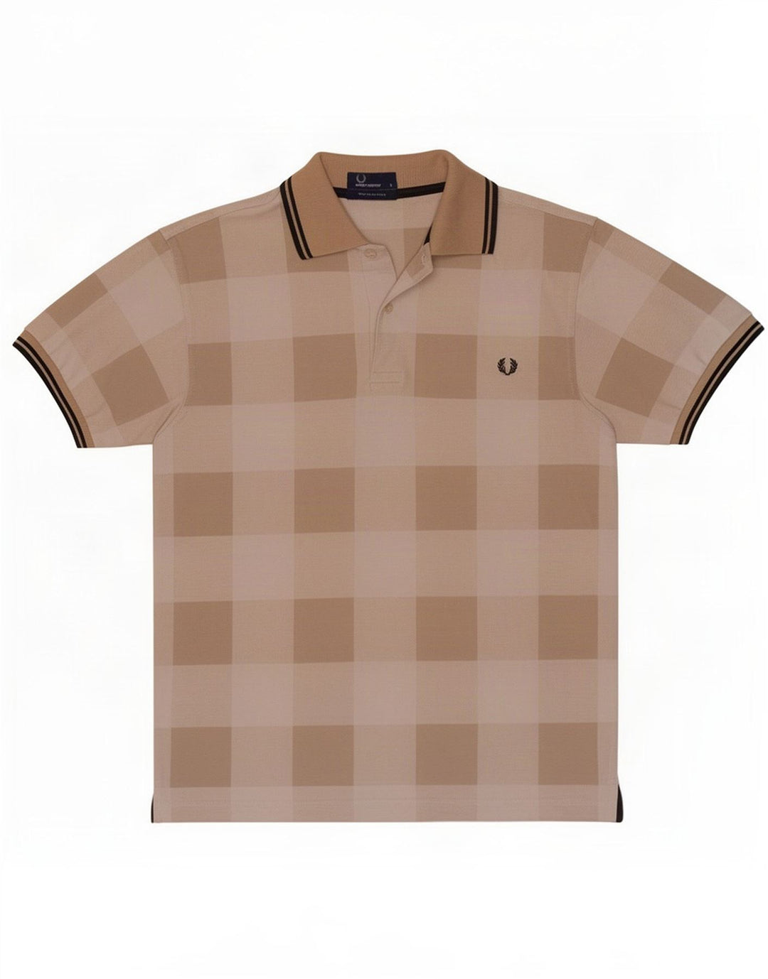 Fred Perry Herre poloshirt Lille beige geometrisk bomuld