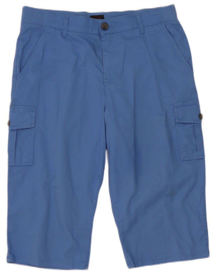 Lee Womens Cargo Bermuda Shorts US 12 Large W32 Blue Cotton