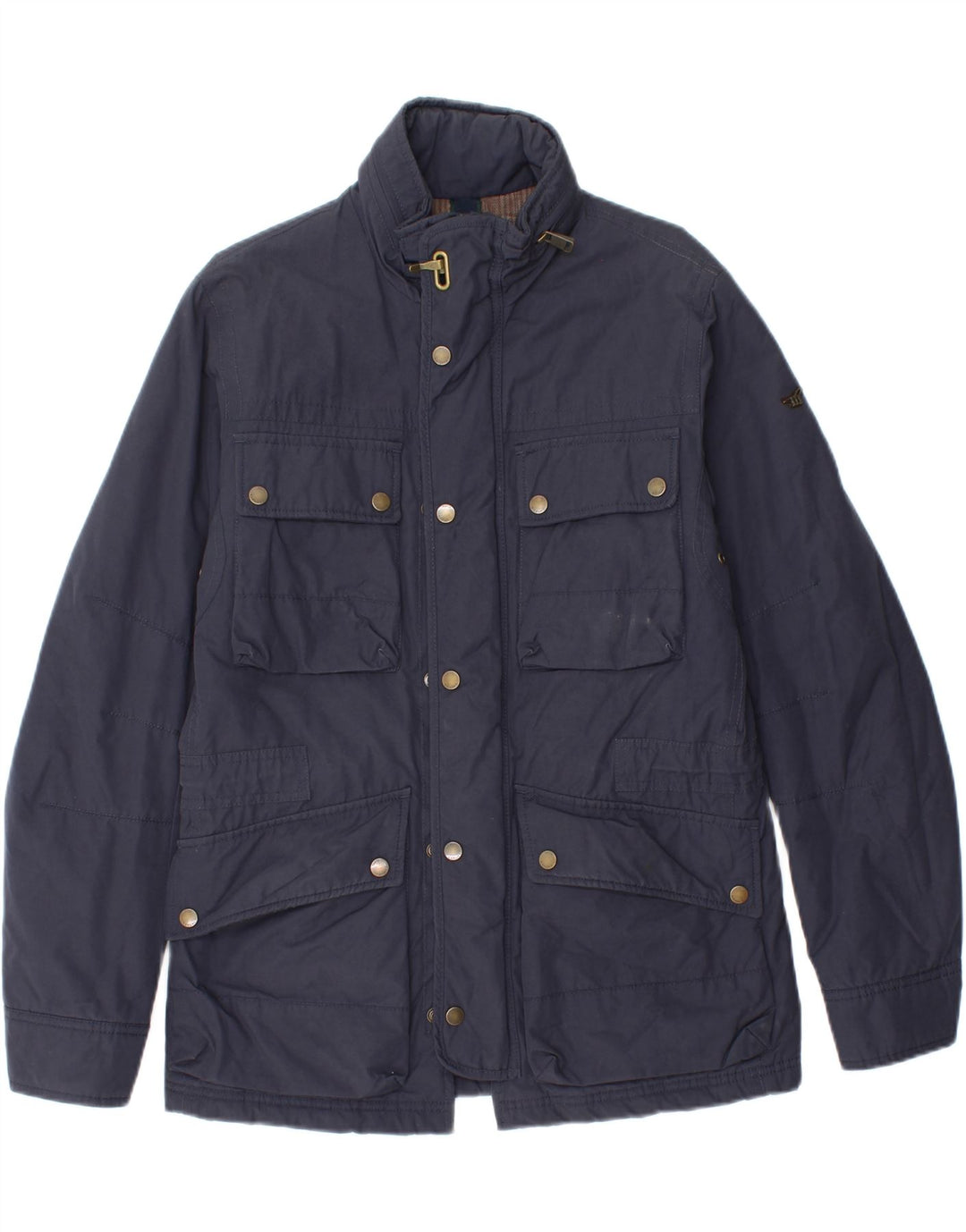 HENRY COTTONS Mens Utility Jacket IT 46 Small Navy Blue Polyester Vintage Henry Cottons and Second-Hand Henry Cottons from Messina Hembry 