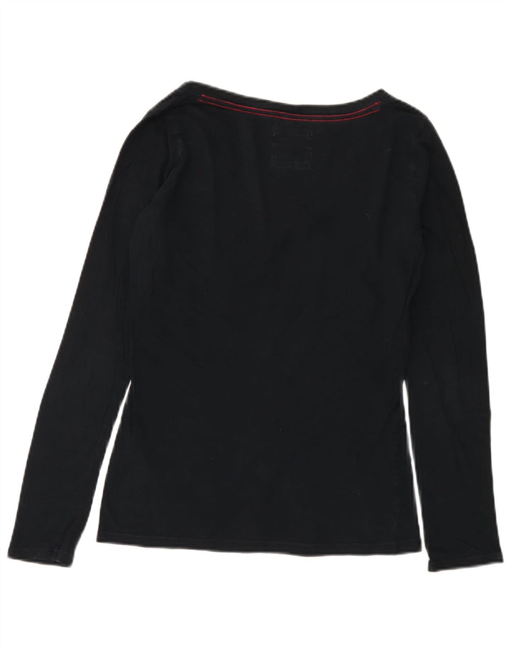 HOLLISTER Dame Top Langærmet UK 12 Medium Sort Bomuld