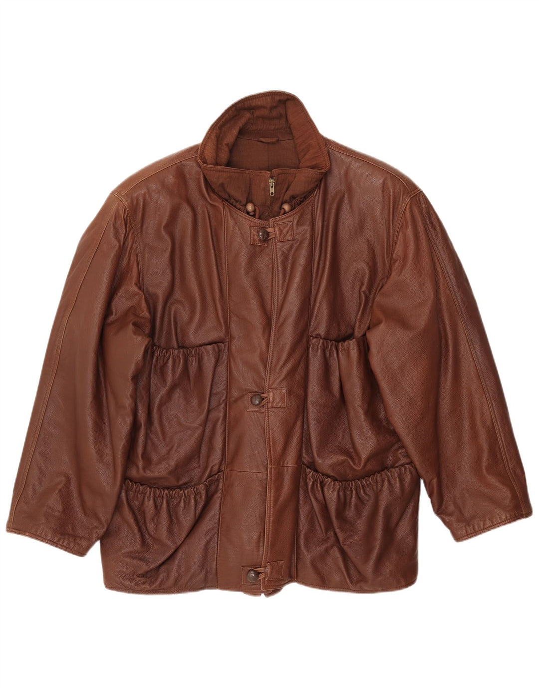 VINTAGE Herre læderjakke UK 42 XL Brunt læder