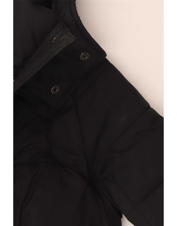 Abercrombie & Fitch Polstret hættejakke til kvinder UK 10 Lille sort polyester
