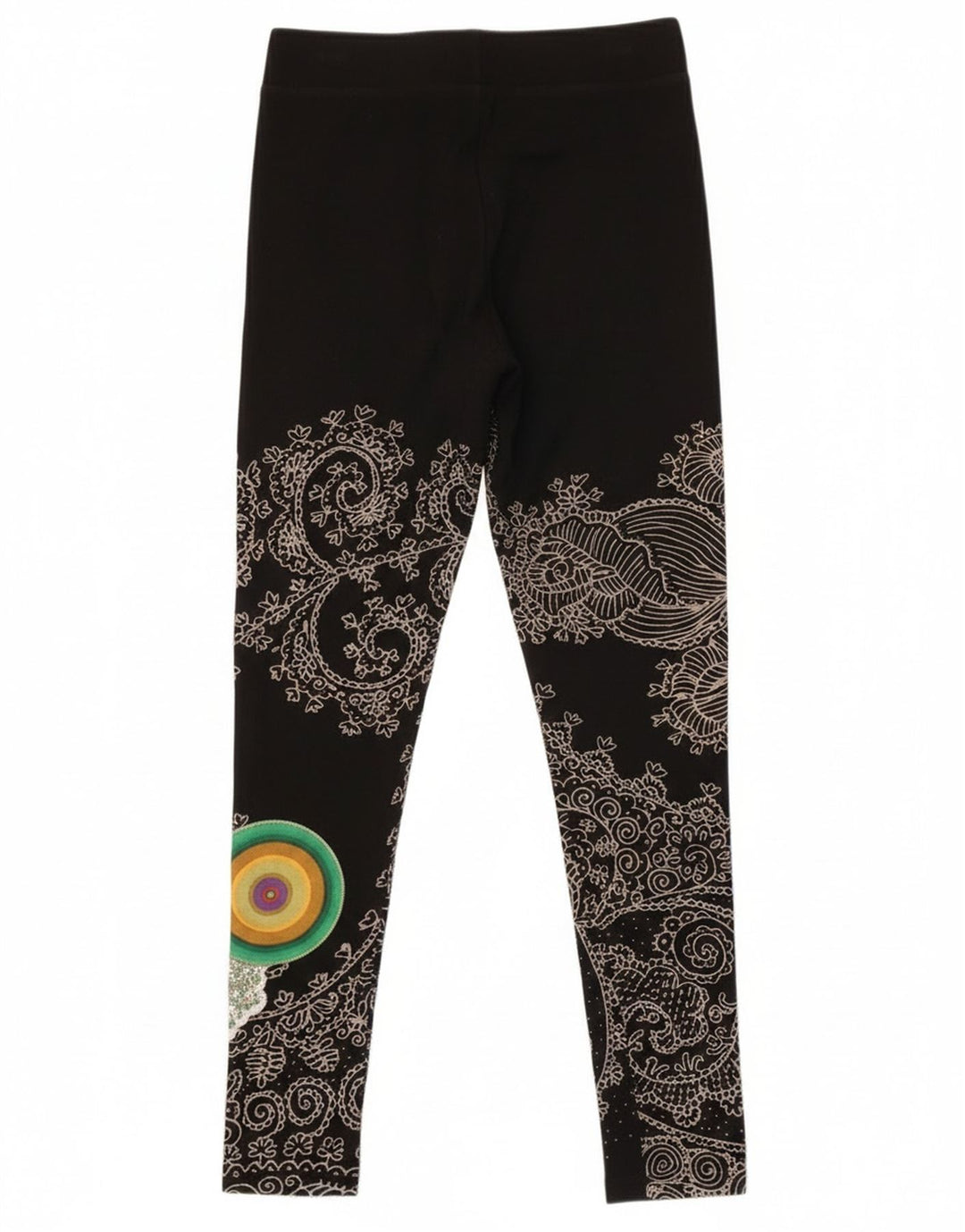 Desigual Womens Grafiske Leggings UK 12 Medium Black Paisley