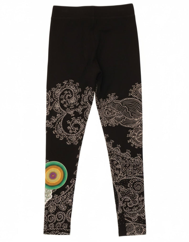 Desigual Womens Grafiske Leggings UK 12 Medium Black Paisley