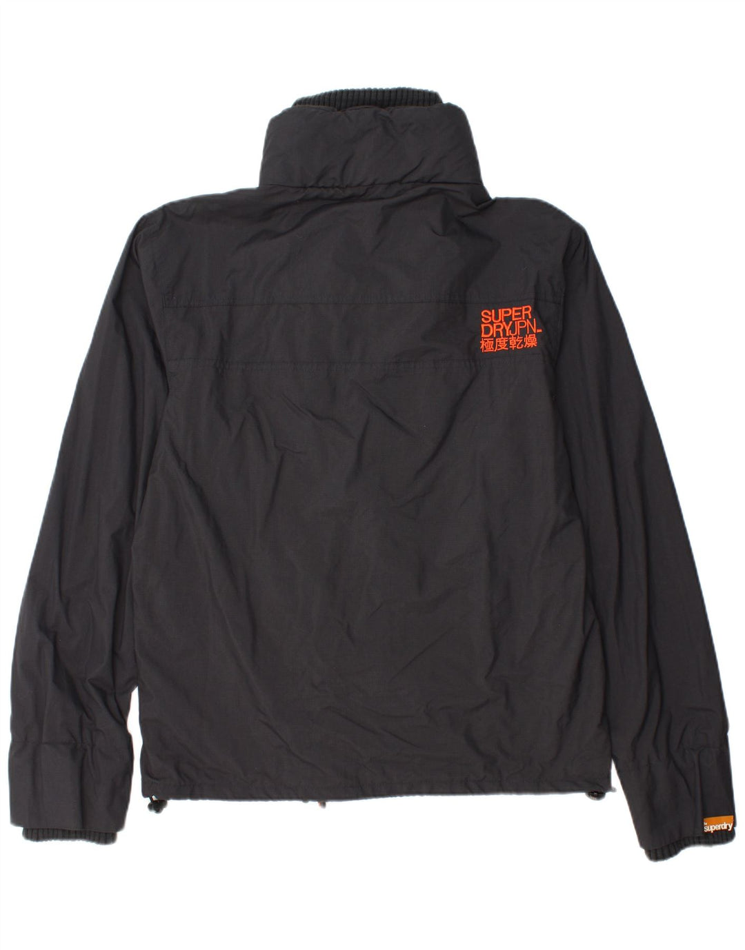 SUPERDRY Grafisk regnjakke til kvinder UK 18 XL sort nylon