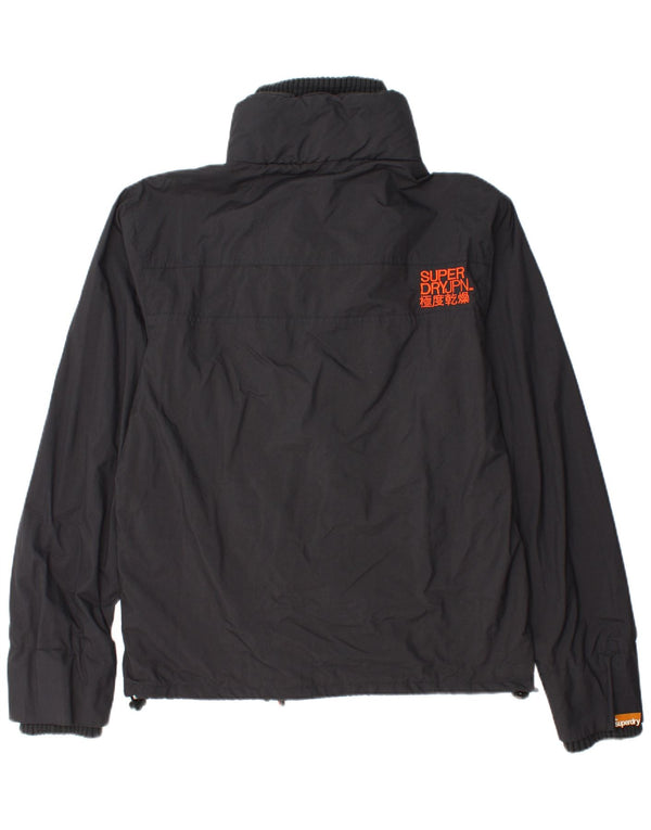 SUPERDRY Grafisk regnjakke til kvinder UK 18 XL sort nylon